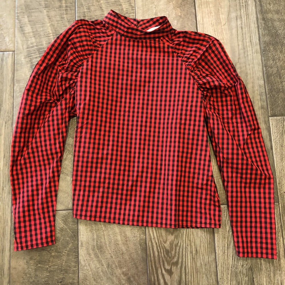 Red/Black Plaid Blouse